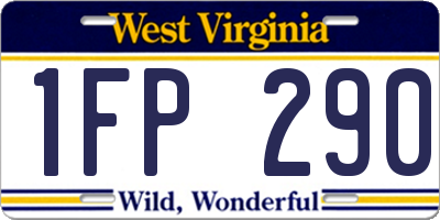 WV license plate 1FP290