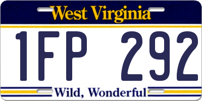 WV license plate 1FP292