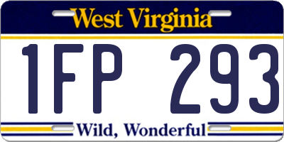 WV license plate 1FP293