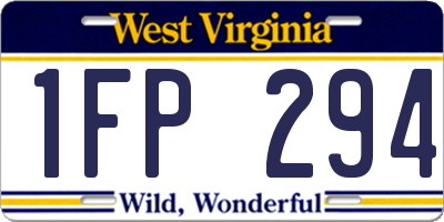 WV license plate 1FP294