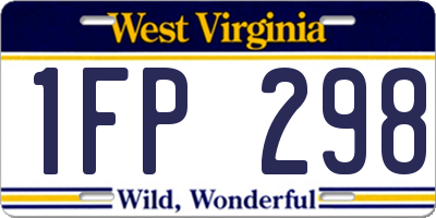 WV license plate 1FP298