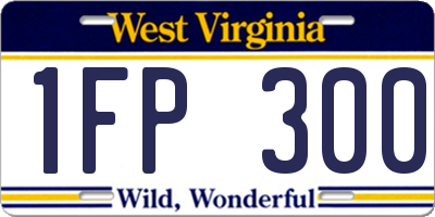 WV license plate 1FP300