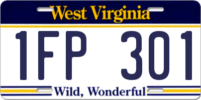 WV license plate 1FP301