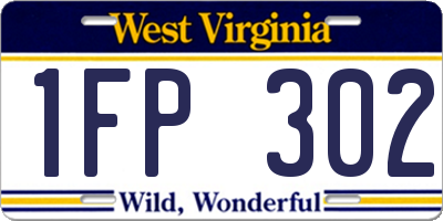 WV license plate 1FP302