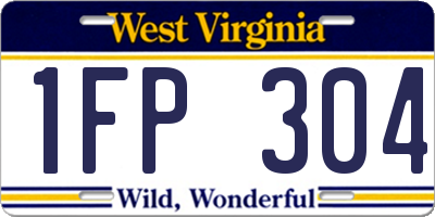 WV license plate 1FP304
