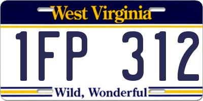 WV license plate 1FP312