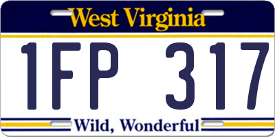 WV license plate 1FP317