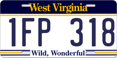 WV license plate 1FP318