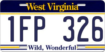 WV license plate 1FP326