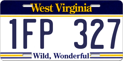 WV license plate 1FP327