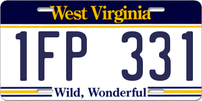 WV license plate 1FP331