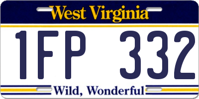 WV license plate 1FP332