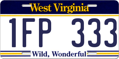 WV license plate 1FP333