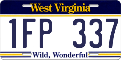 WV license plate 1FP337