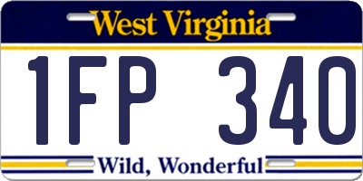 WV license plate 1FP340