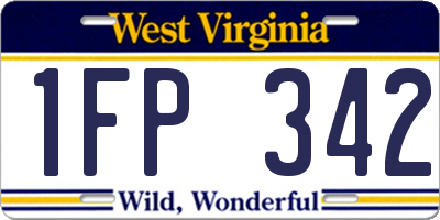 WV license plate 1FP342