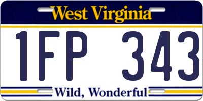 WV license plate 1FP343