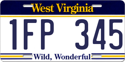 WV license plate 1FP345