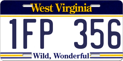 WV license plate 1FP356