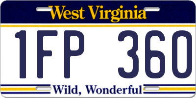 WV license plate 1FP360