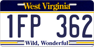 WV license plate 1FP362