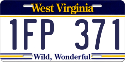 WV license plate 1FP371