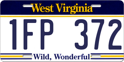 WV license plate 1FP372