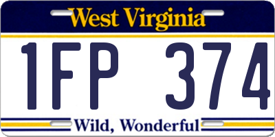 WV license plate 1FP374