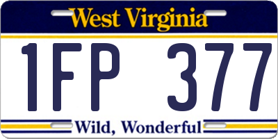 WV license plate 1FP377