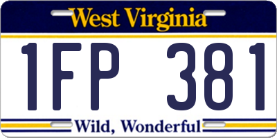 WV license plate 1FP381