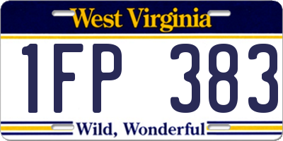 WV license plate 1FP383