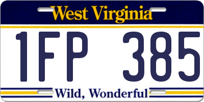WV license plate 1FP385