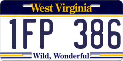WV license plate 1FP386