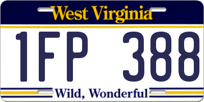 WV license plate 1FP388