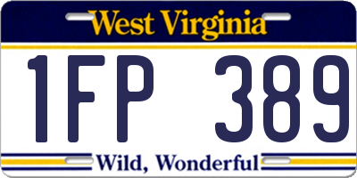 WV license plate 1FP389