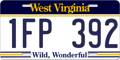 WV license plate 1FP392