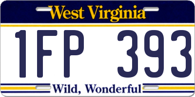 WV license plate 1FP393