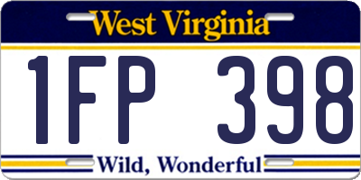 WV license plate 1FP398