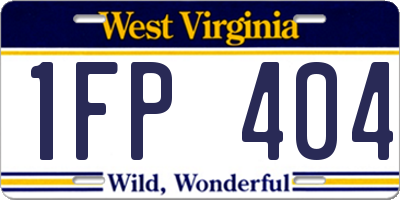 WV license plate 1FP404