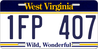 WV license plate 1FP407