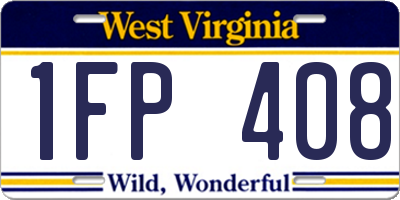 WV license plate 1FP408
