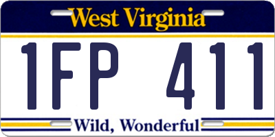 WV license plate 1FP411