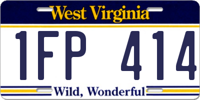 WV license plate 1FP414