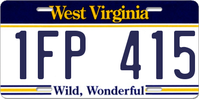 WV license plate 1FP415