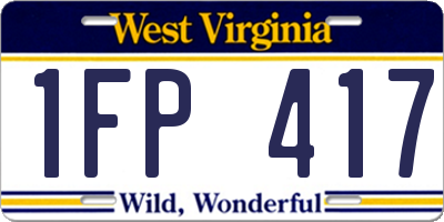WV license plate 1FP417
