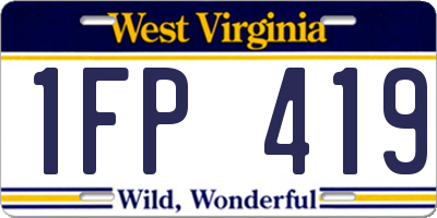 WV license plate 1FP419
