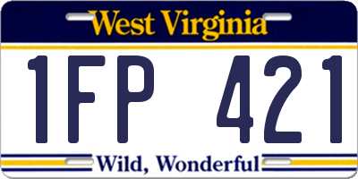 WV license plate 1FP421
