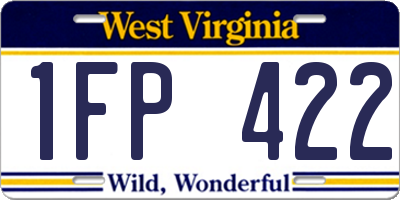 WV license plate 1FP422