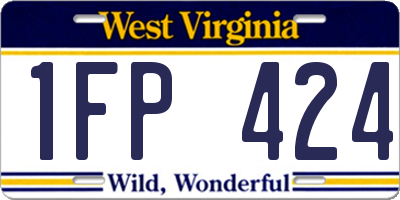 WV license plate 1FP424