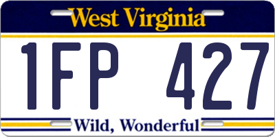 WV license plate 1FP427